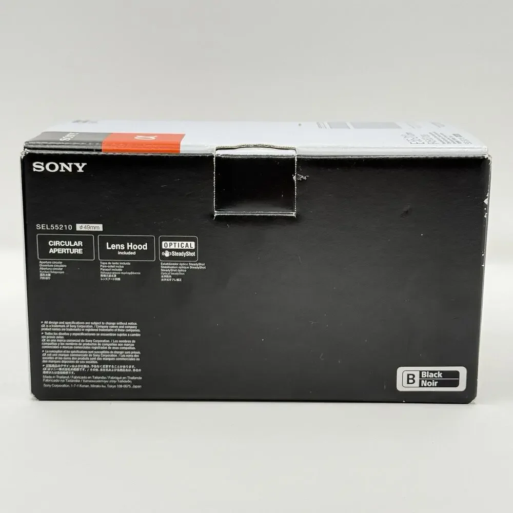 Sony E 55 210mm F4.5 6.3 OSS Zoom Lens SEL55210 Black Box Hood